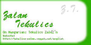 zalan tekulics business card